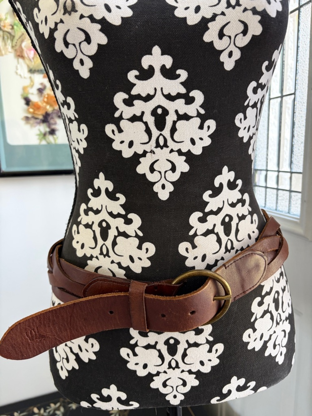 Vintage Y2K Abercrombie & Fitch Brown Braided Leather Belt Medium
